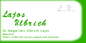 lajos ulbrich business card